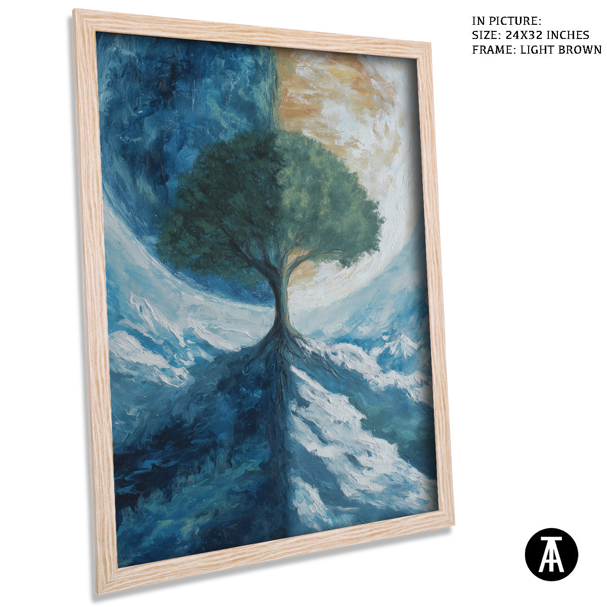 Artwork in Dark Brown Frame