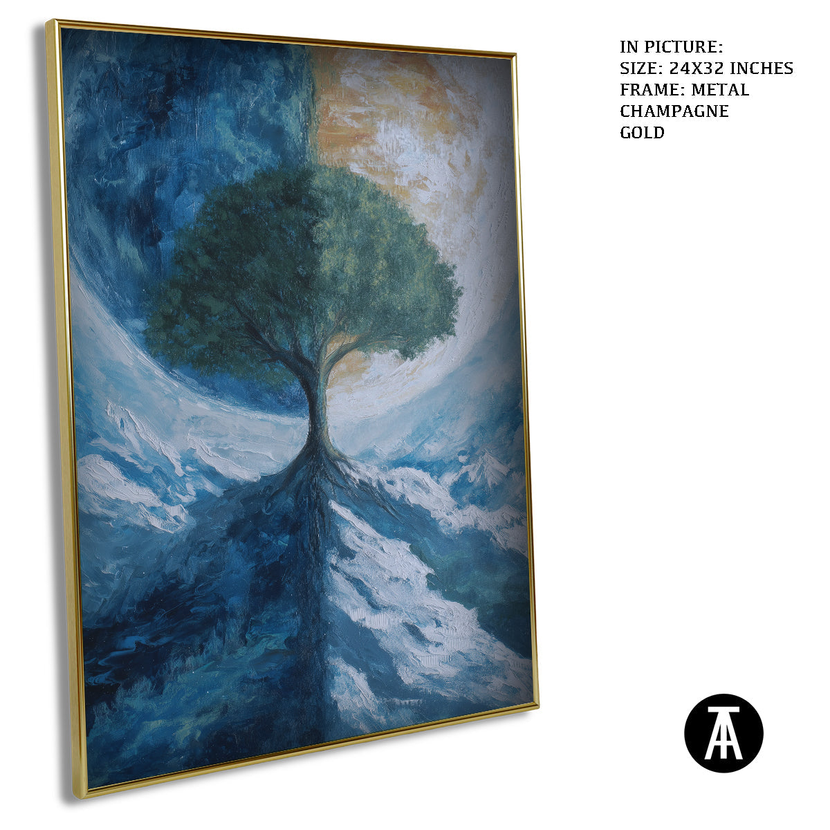 Artwork in Light Brown Frame