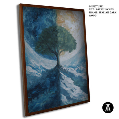 Artwork in Dark Wood Frame