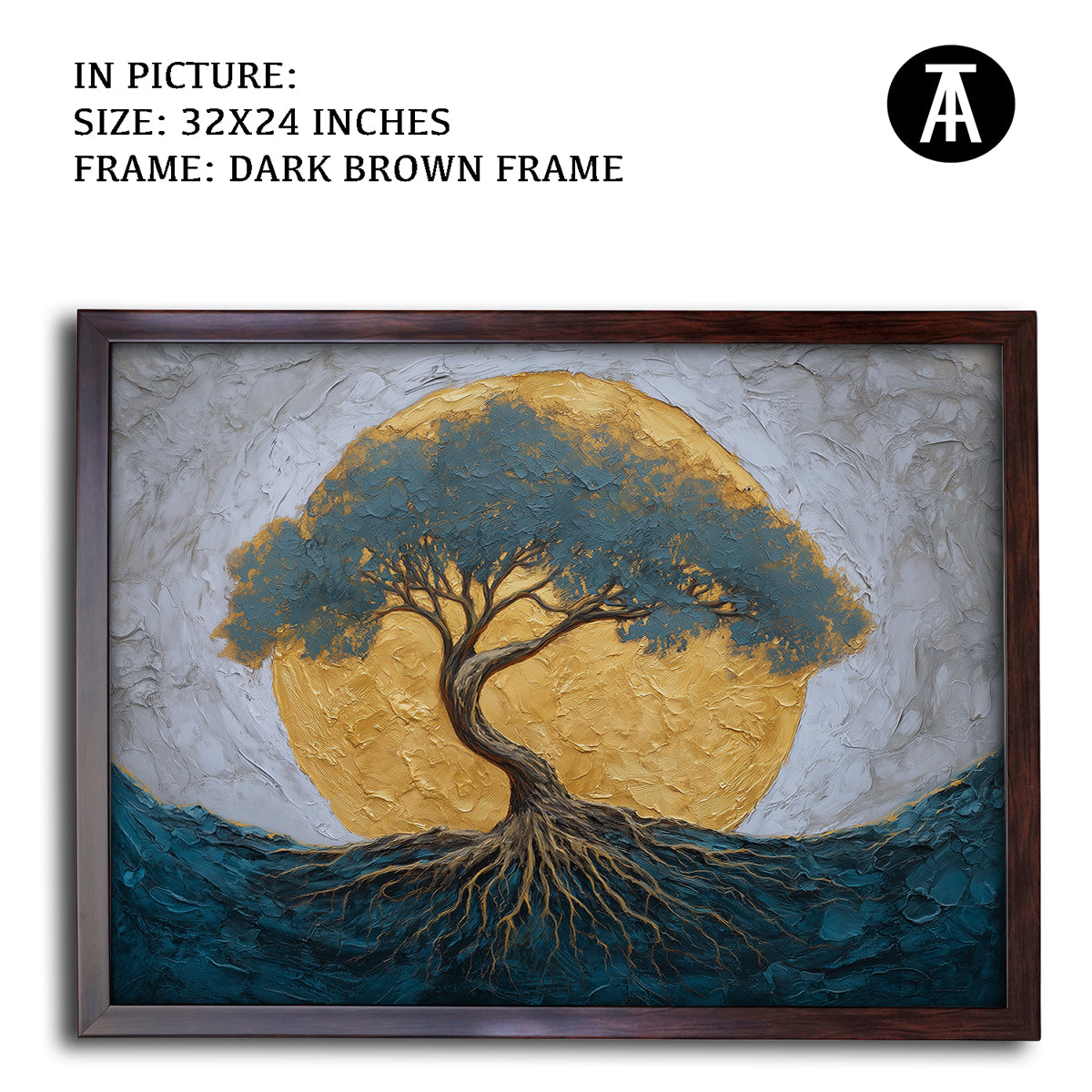 Artwork in Metal Champagne Gold Frame