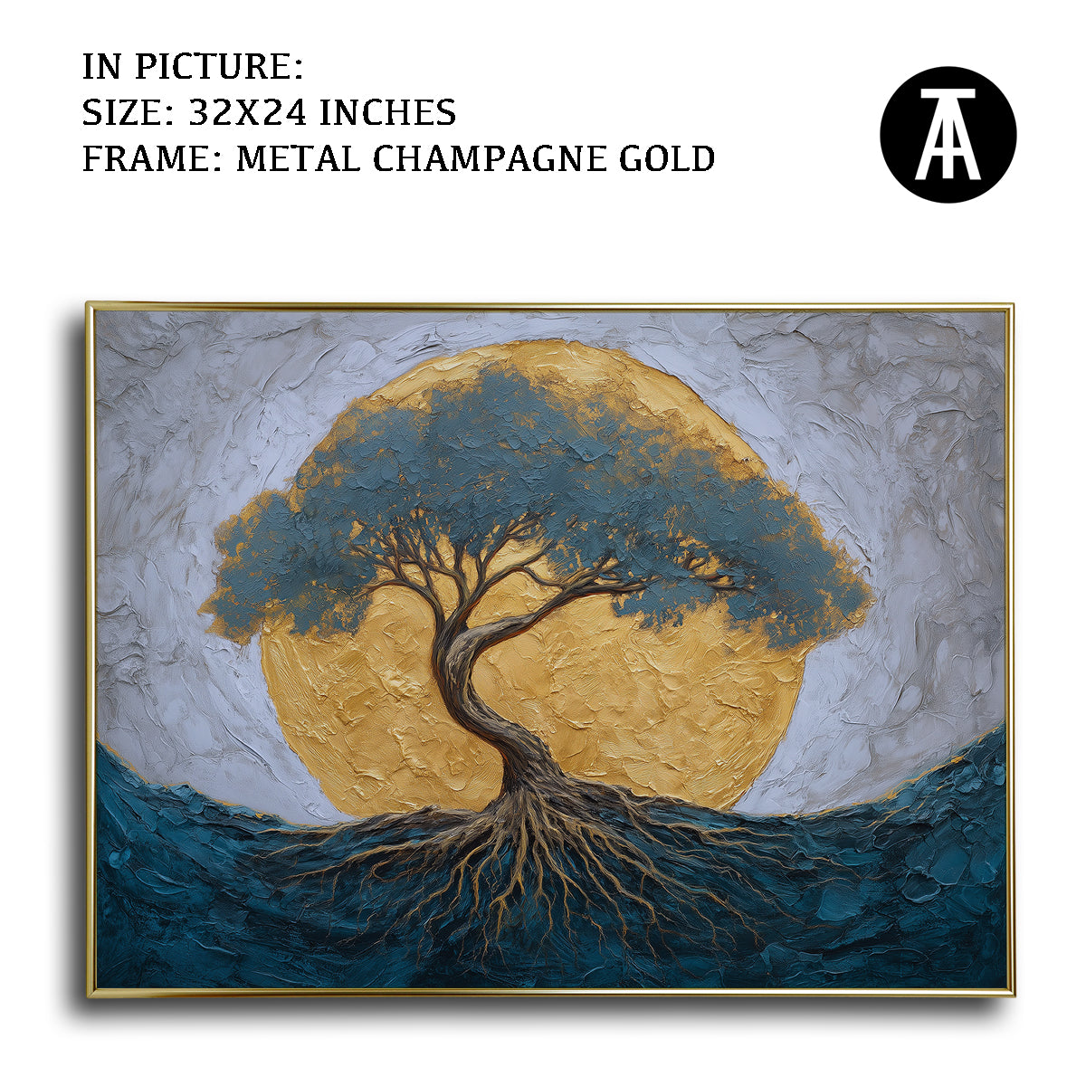 Artwork in Light Brown Frame