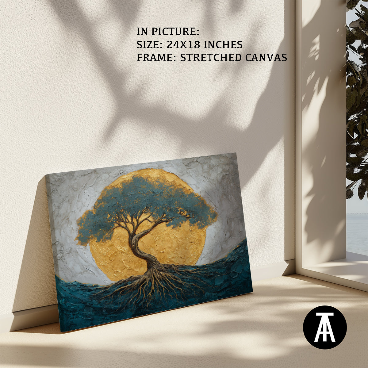 Artwork in Natural Wood Frame