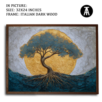 Artwork in Dark Wood Frame