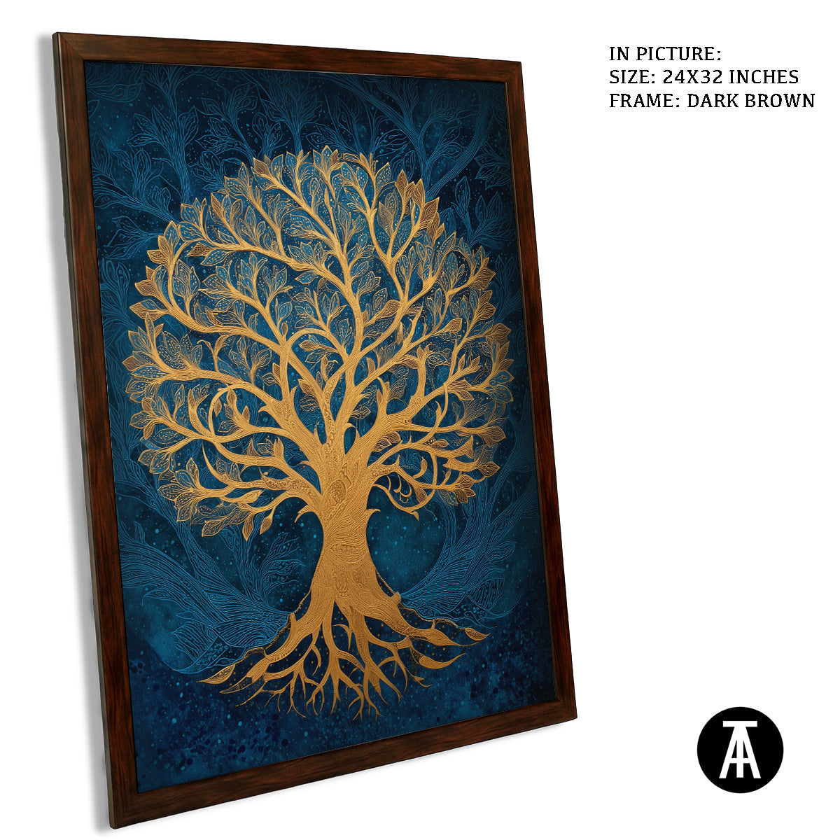 Artwork in Metal Champagne Gold Frame