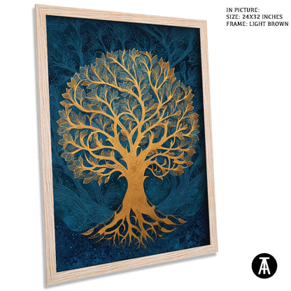 Artwork in Dark Brown Frame