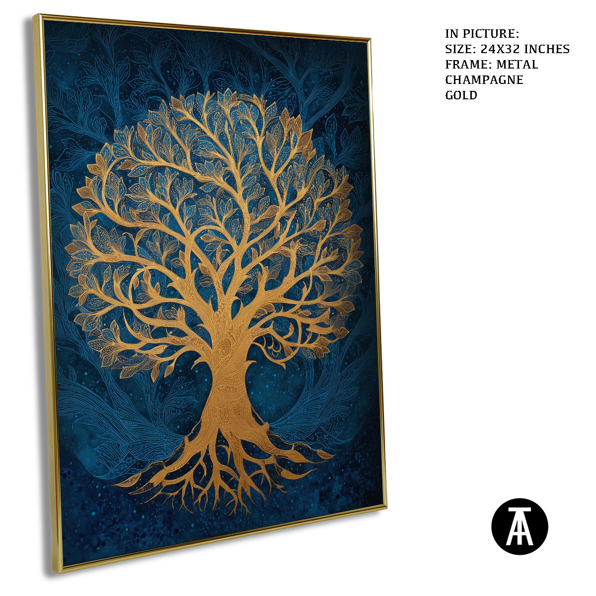 Artwork in Light Brown Frame