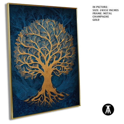 Artwork in Light Brown Frame