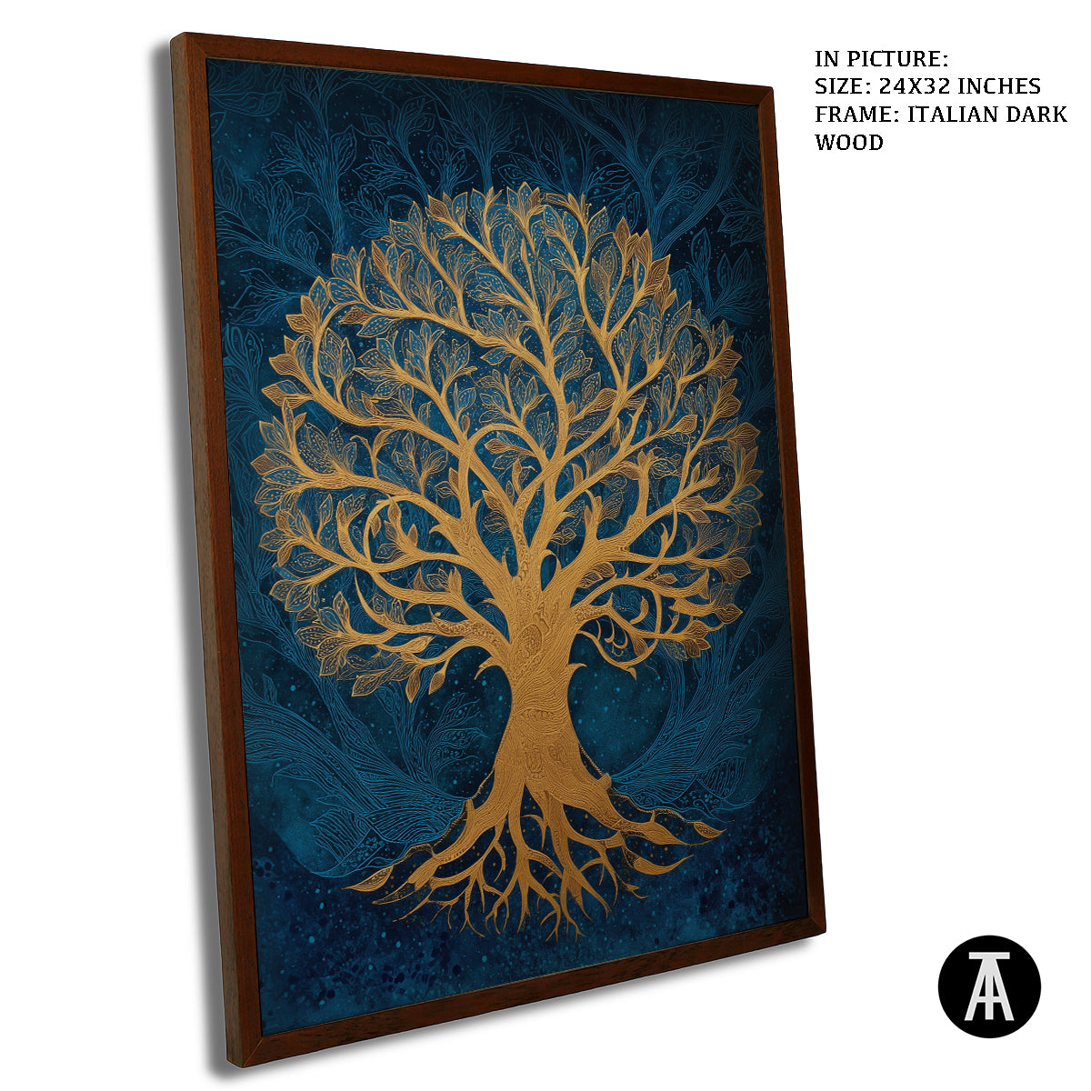 Artwork in Dark Wood Frame