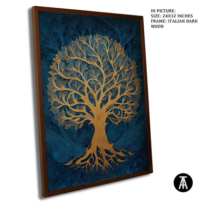 Artwork in Dark Wood Frame