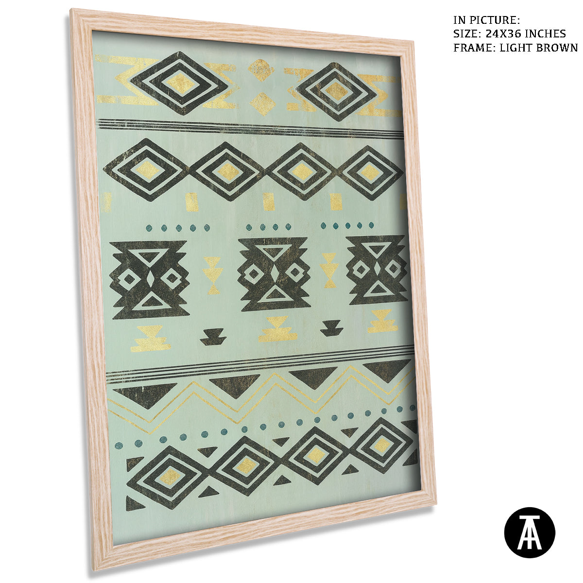 Artwork in Light Brown Frame