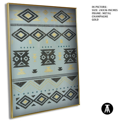 Artwork in Metal Champagne Gold Frame