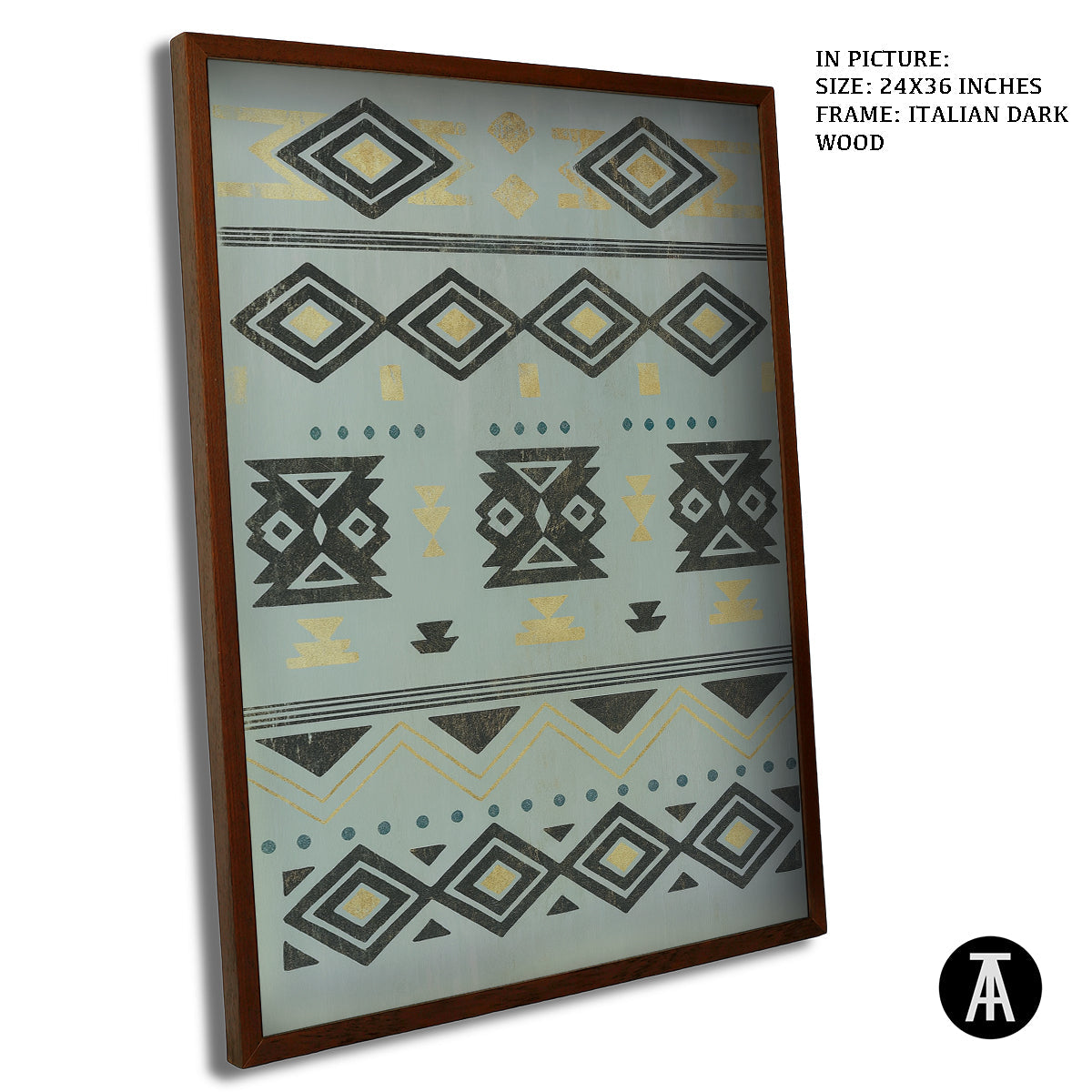 Artwork in Dark Wood Frame