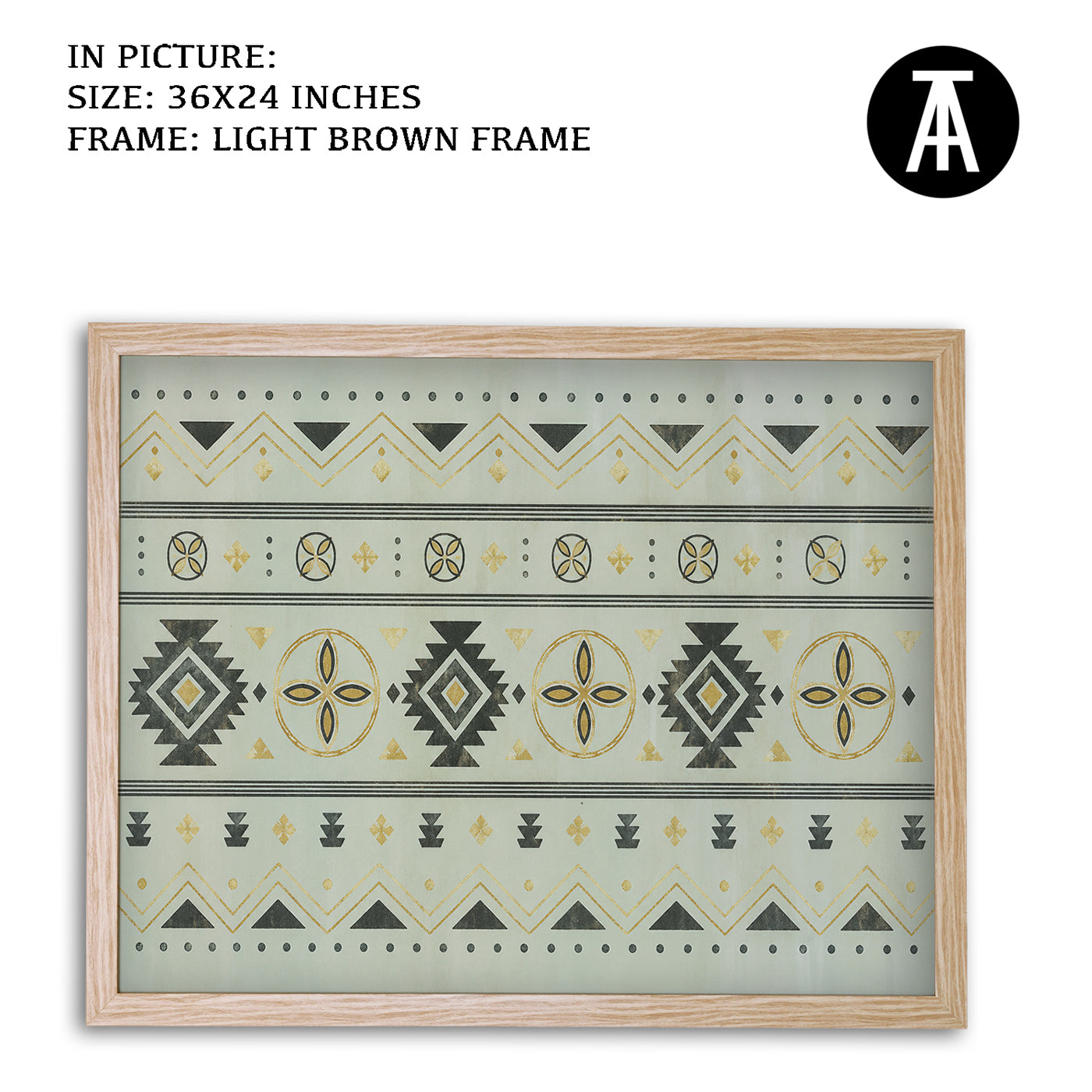 Artwork in Light Brown Frame