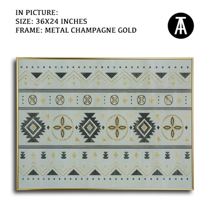 Artwork in Metal Champagne Gold Frame