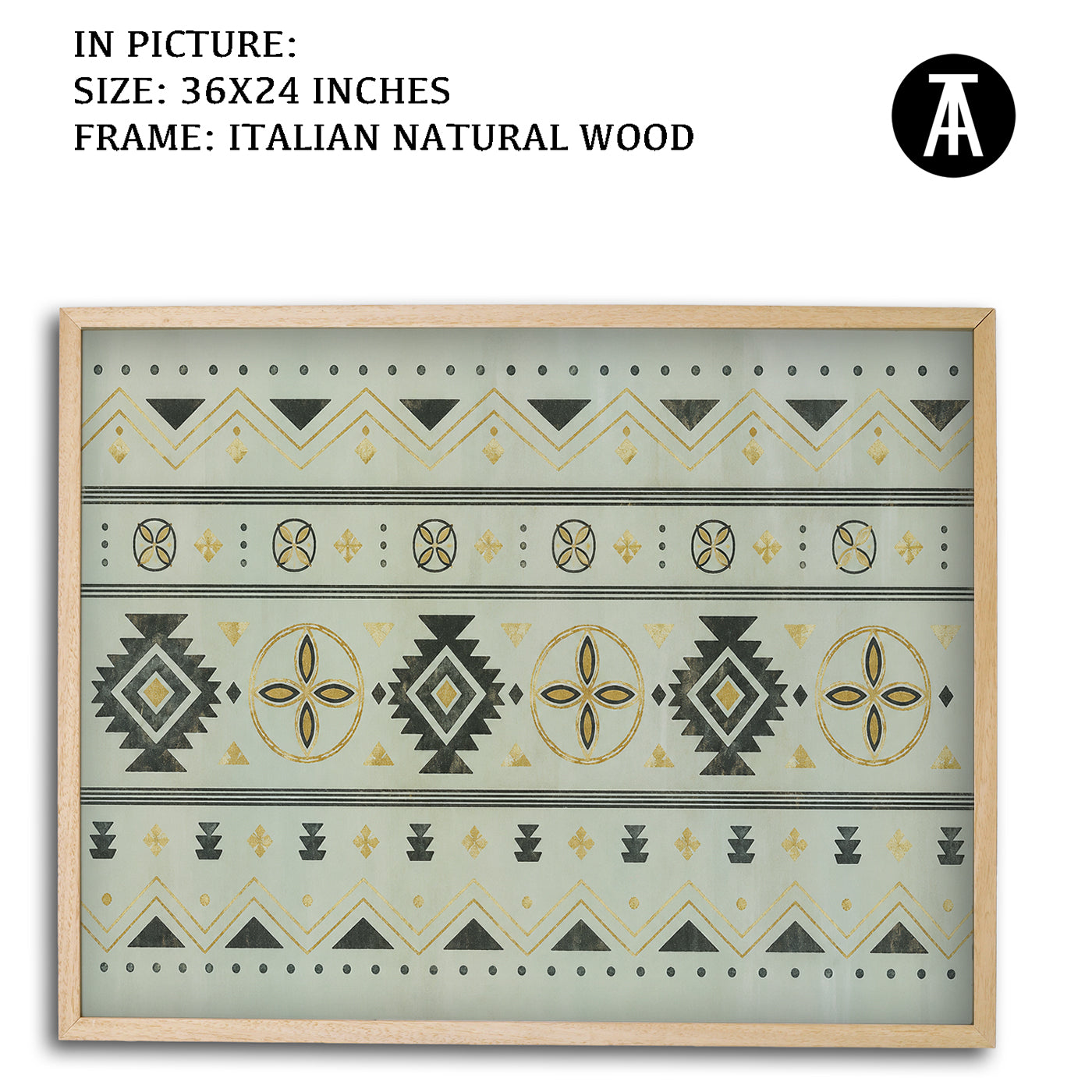 Artwork in Natural Wood Frame