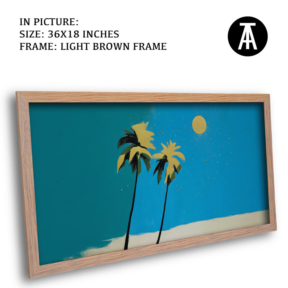 Artwork in Light Brown Frame