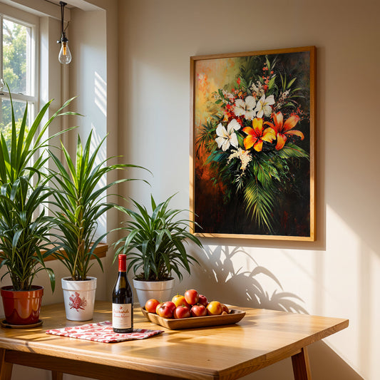 Floral Artwork in a Lifestyle Setting