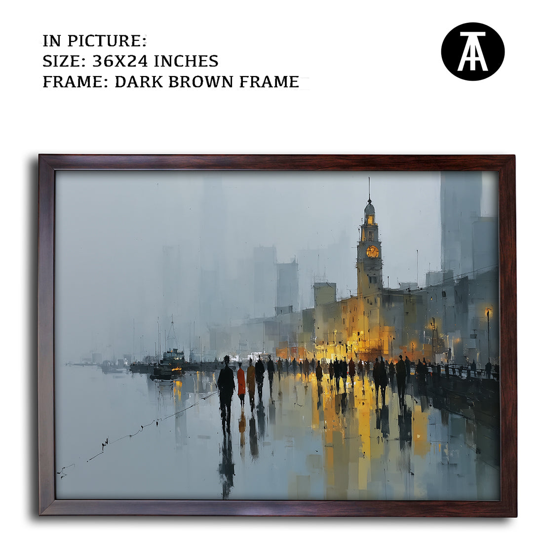 Artwork in Dark Brown Frame