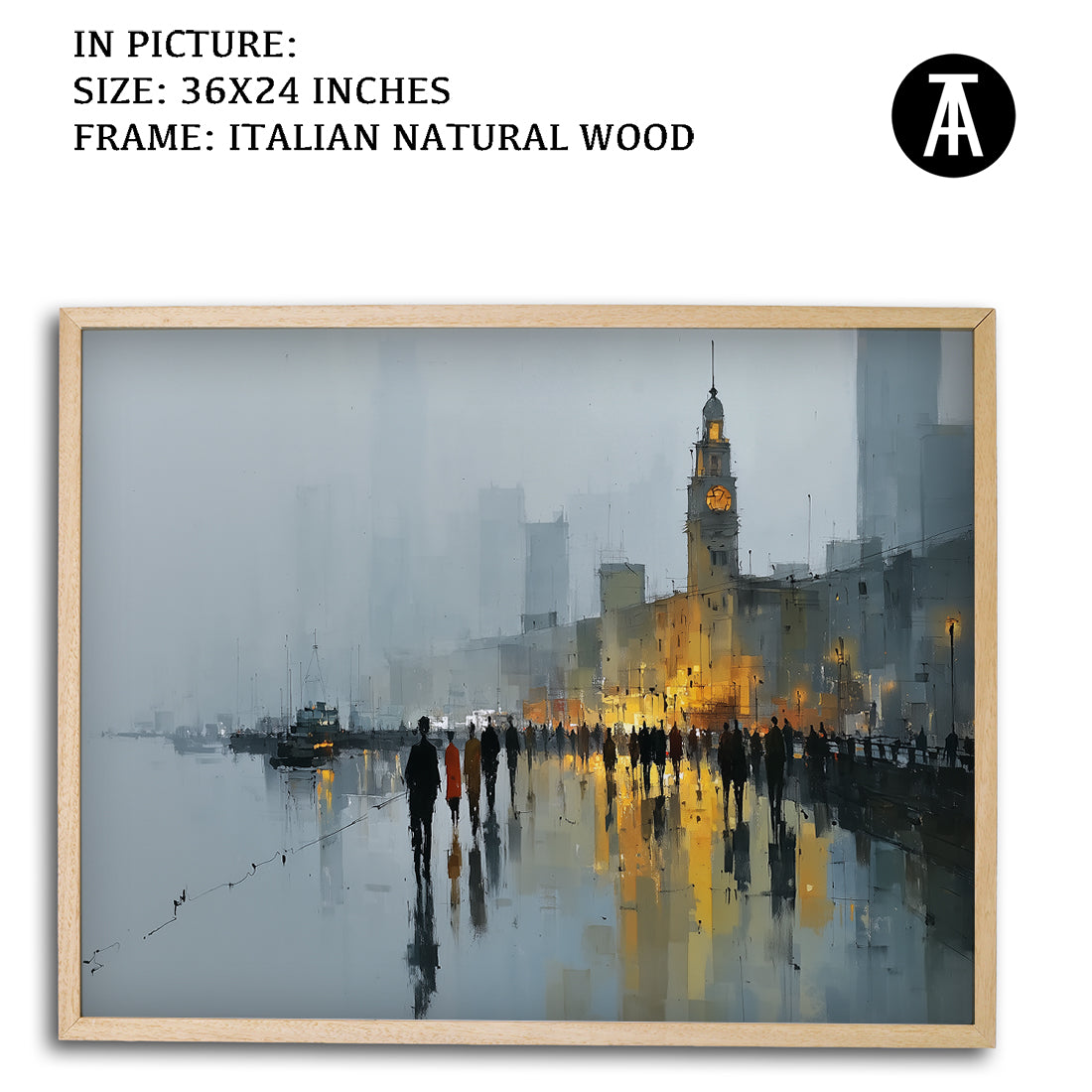 Artwork in Natural Wood Frame