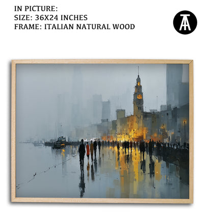 Artwork in Natural Wood Frame