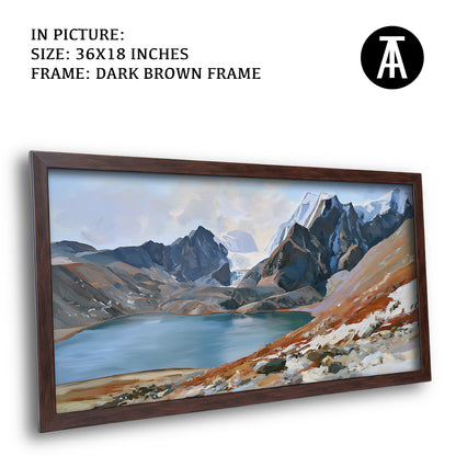 Artwork in Dark Brown Frame