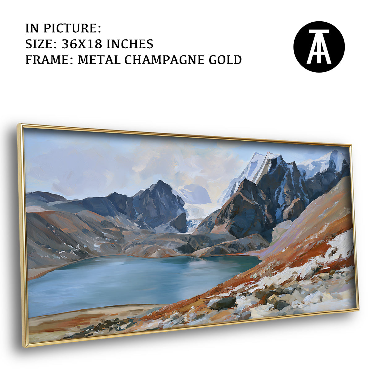 Artwork in Metal Champagne Gold Frame