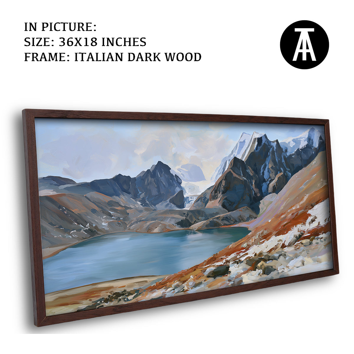 Artwork in Dark Wood Frame