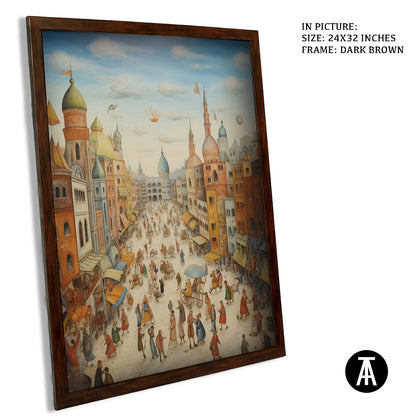 Sample Artwork in Dark Brown Frame