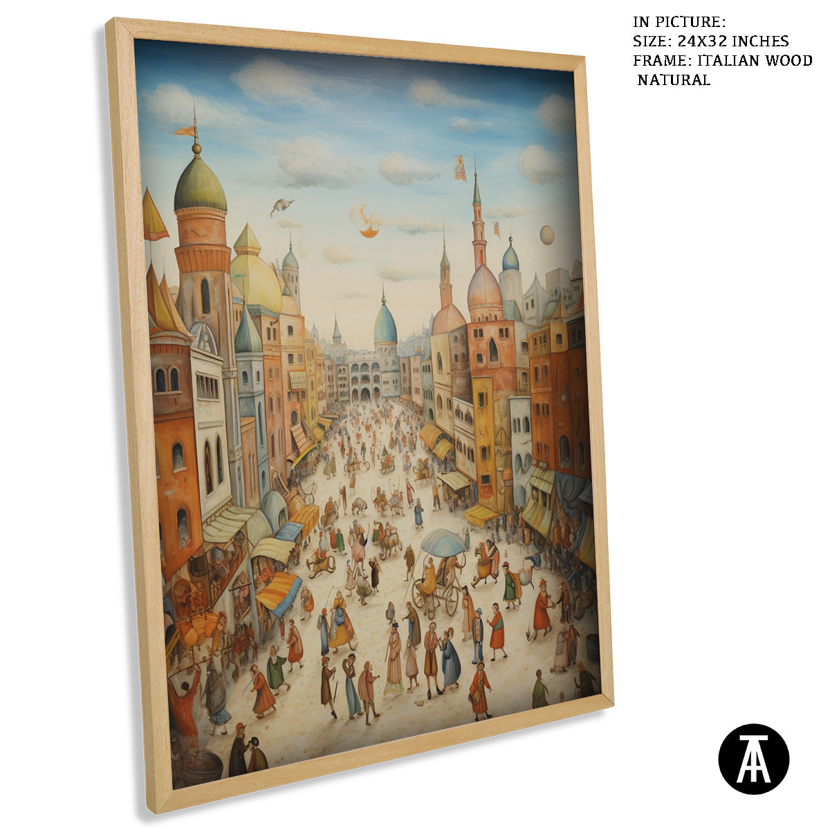 Sample Artwork in Italian Wood Framing Natural