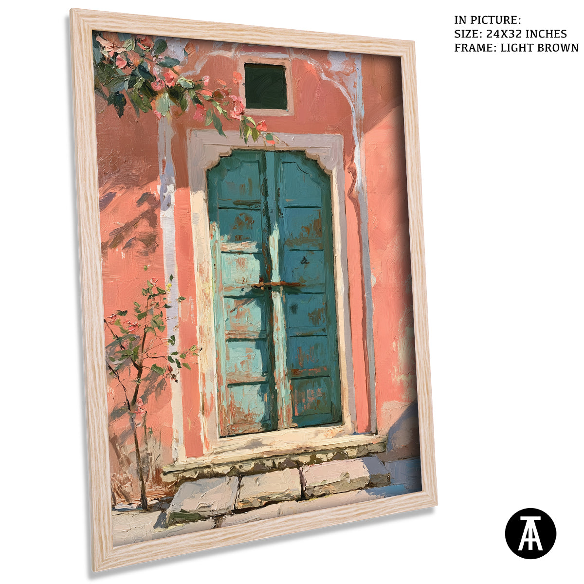 Artwork in Light Brown Frame