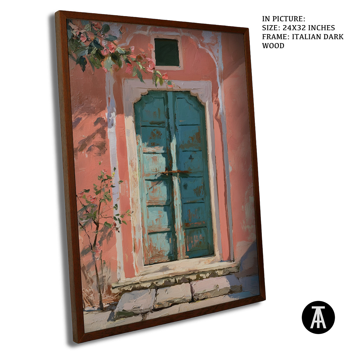 Artwork in Dark Wood Frame