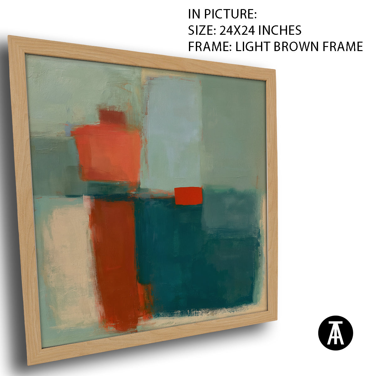 Artwork in Light Brown Frame