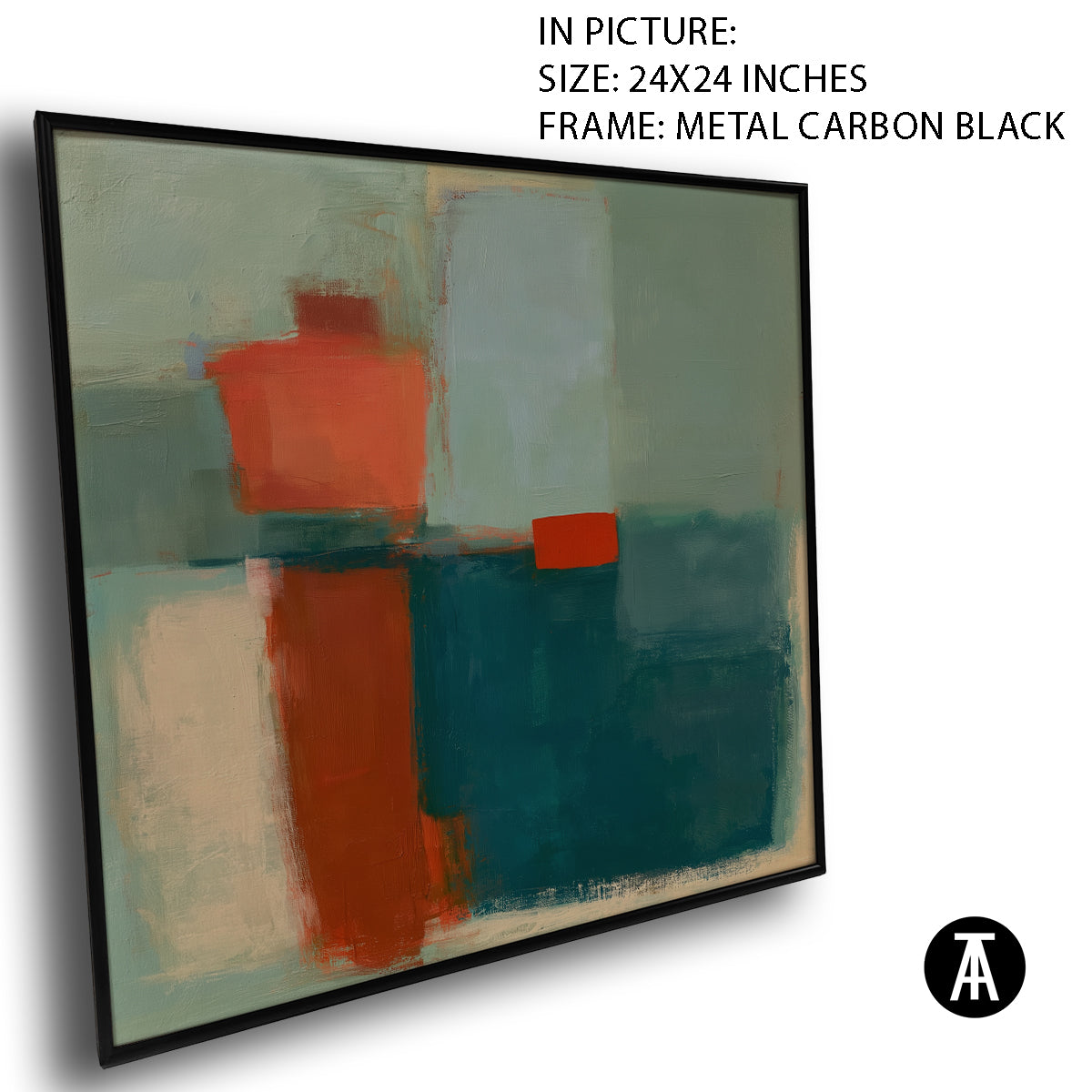 Artwork in Carbon Black Metal Frame