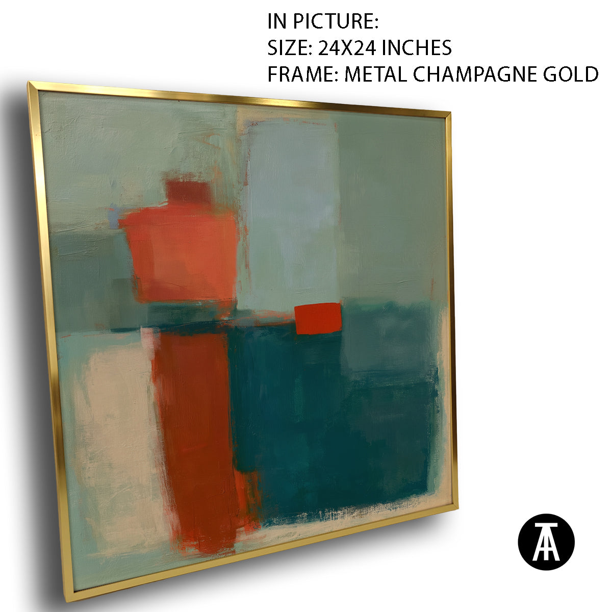 Artwork in Metal Champagne Gold Frame