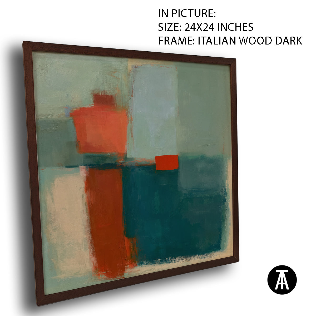 Artwork in Dark Wood Frame