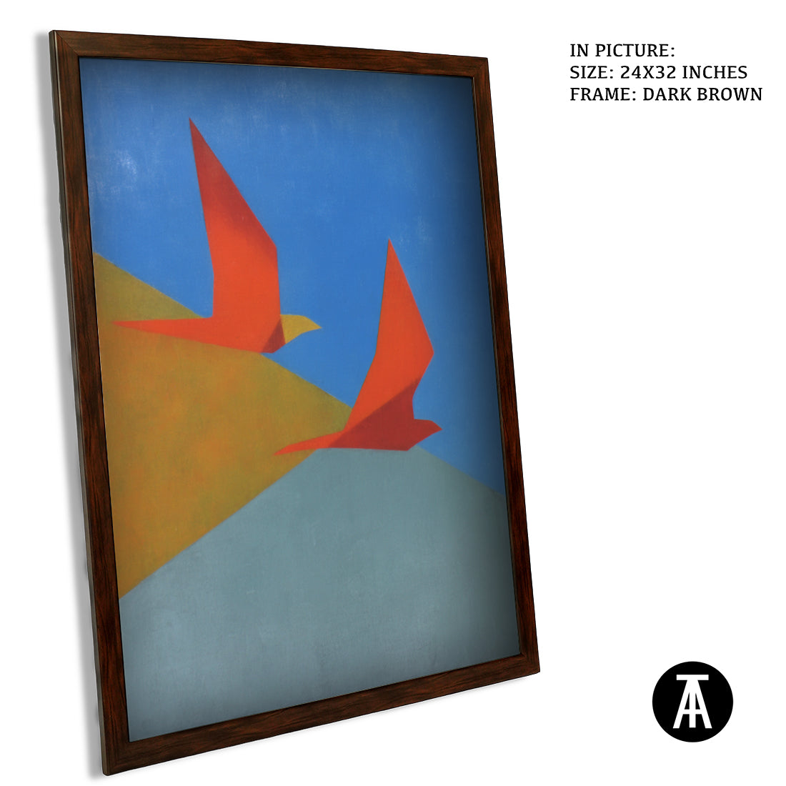 Artwork in Dark Brown Frame