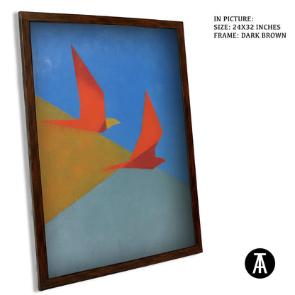 Artwork in Dark Brown Frame