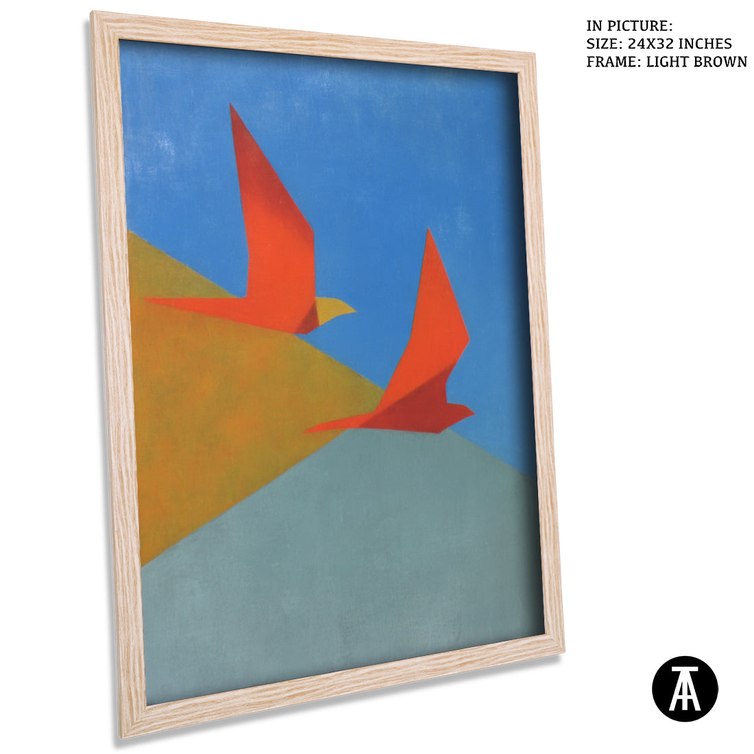 Artwork in Light Brown Frame