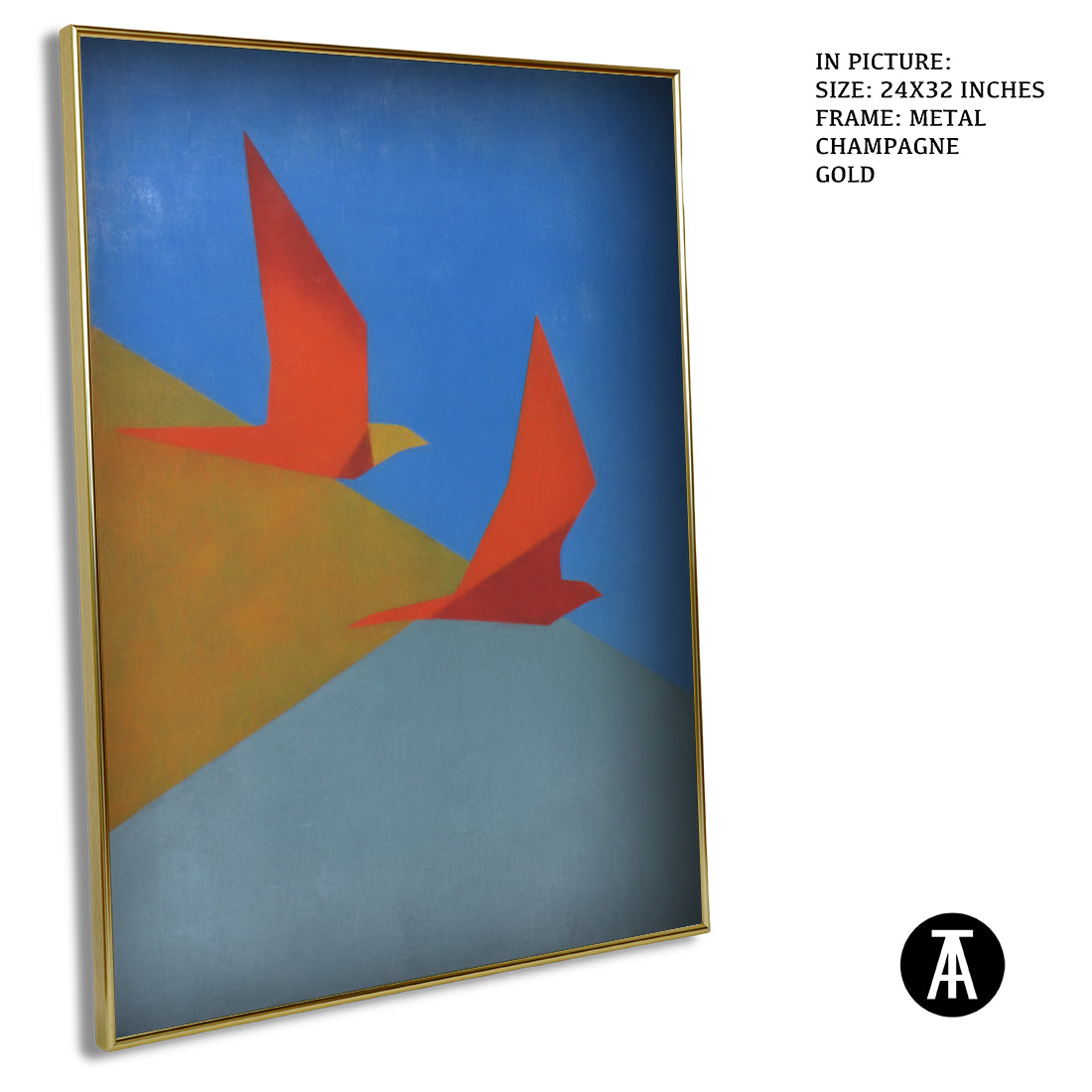 Artwork in Metal Champagne Gold Frame