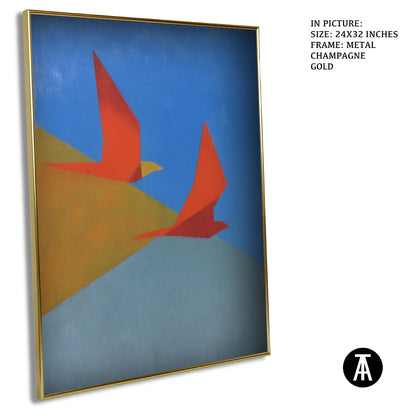 Artwork in Metal Champagne Gold Frame