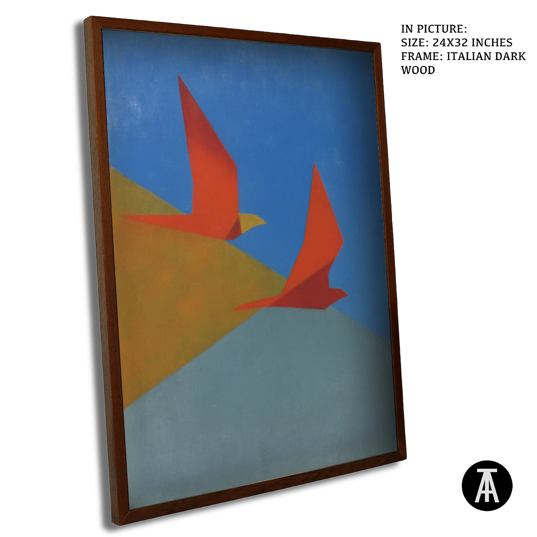 Artwork in Dark Wood Frame