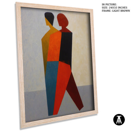 Artwork in Light Brown Frame