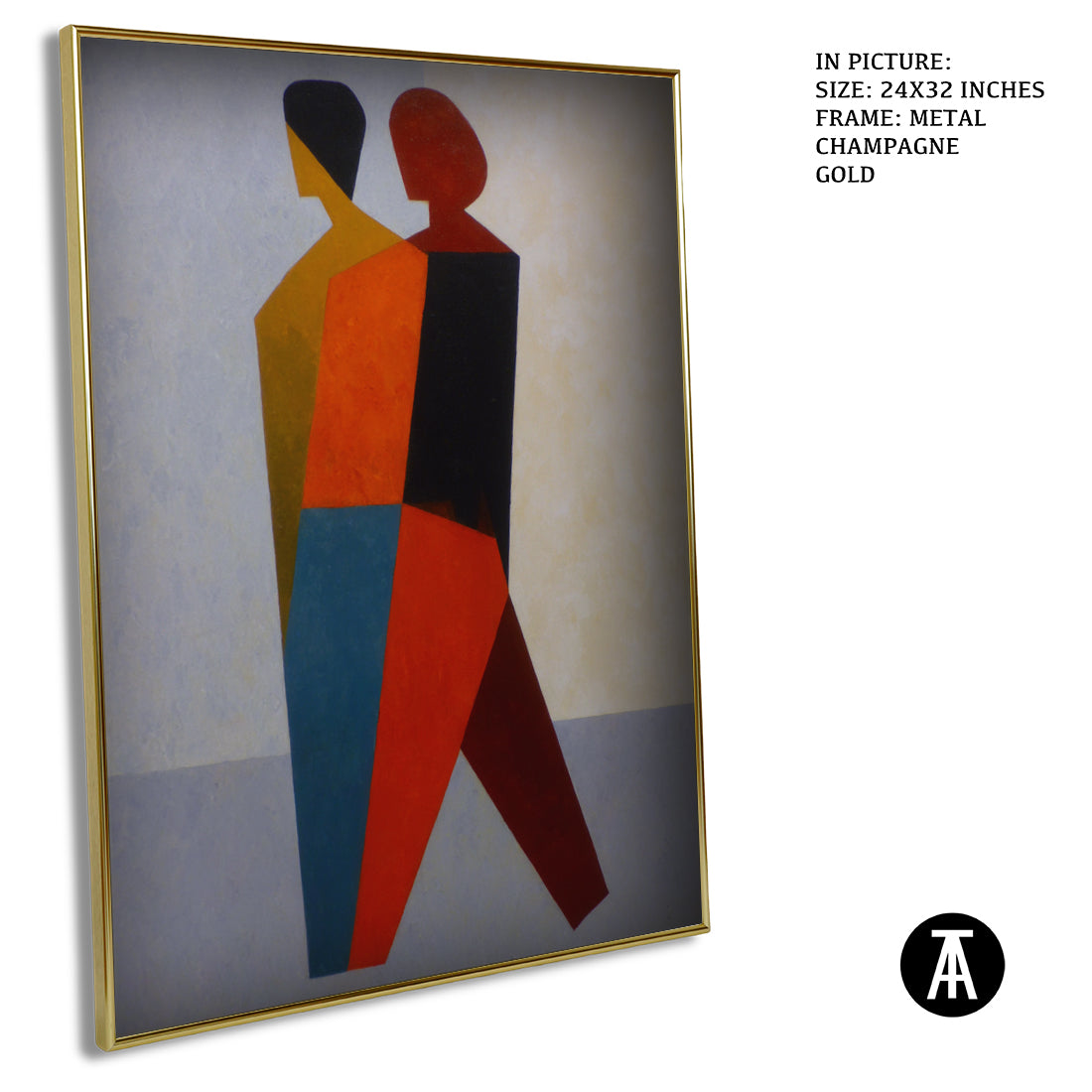 Artwork in Metal Champagne Gold Frame