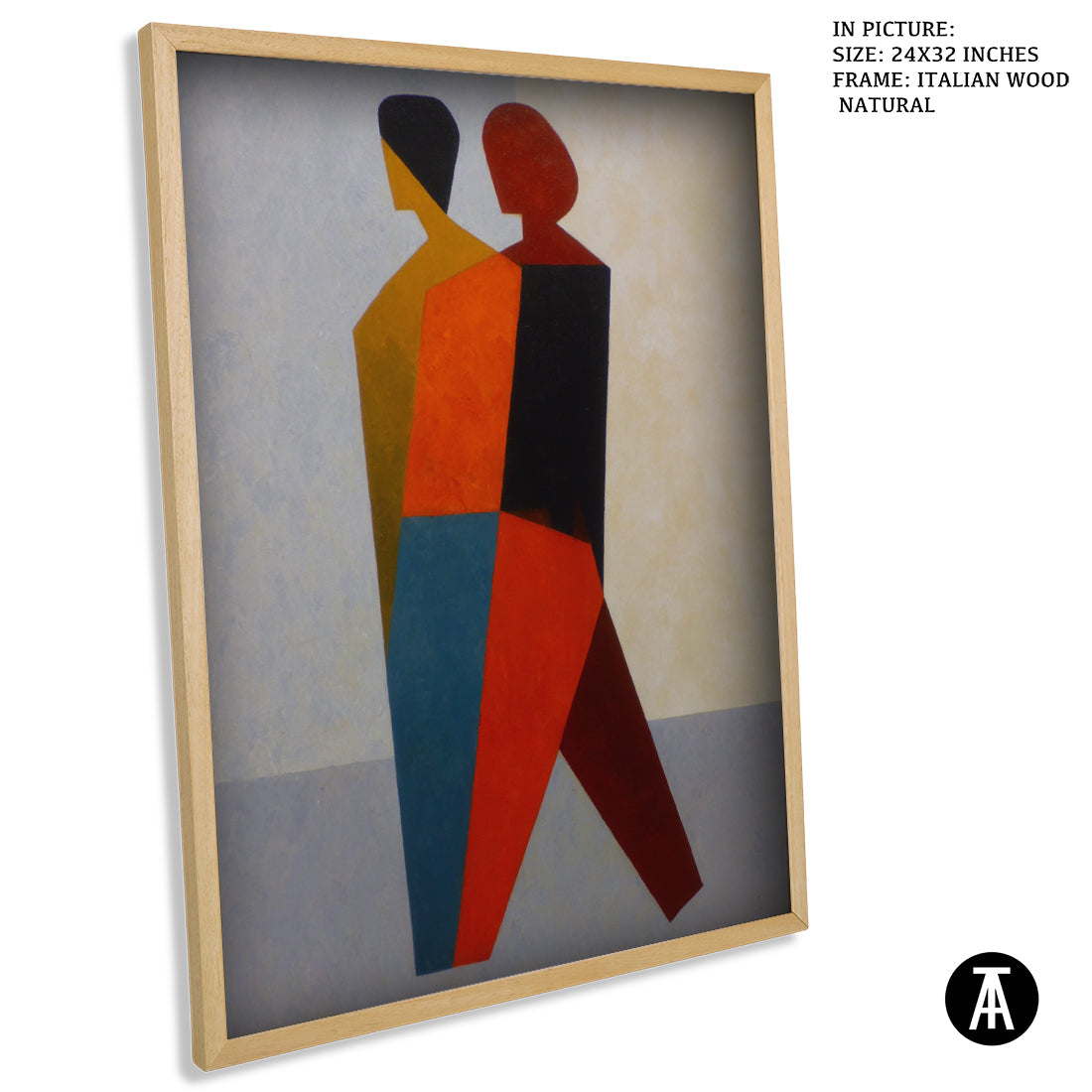 Artwork in Natural Wood Frame