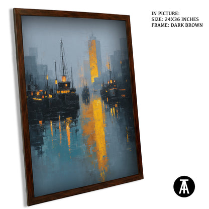 Artwork in Dark Brown Frame