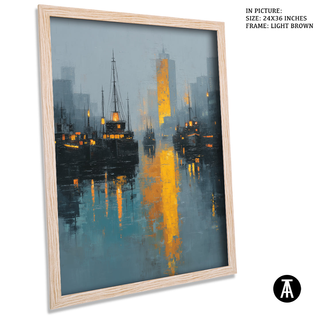 Artwork in Light Brown Frame