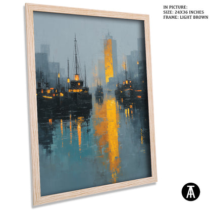 Artwork in Light Brown Frame