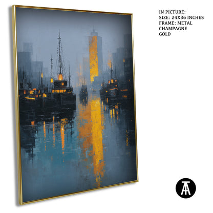 Artwork in Metal Champagne Gold Frame