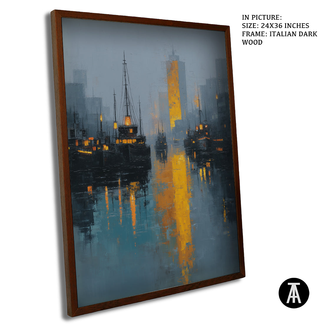 Artwork in Dark Wood Frame