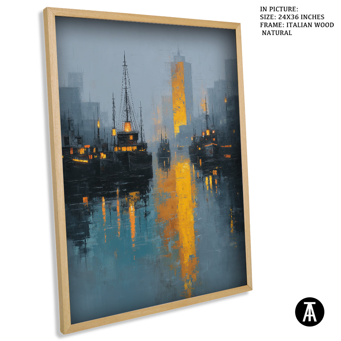 Artwork in Natural Wood Frame